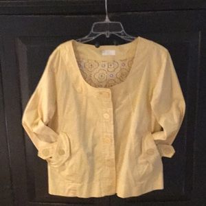 Mifresia lemon chiffon Spring jacket pleated back.
